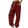 thumbnail image 2 of POROPL Plus Size Womens Sweatpants Fleece Lined Casual Elastic Waist Adjustable Cuffs Joggers Workout Pants with Three Pockets, 2 of 5