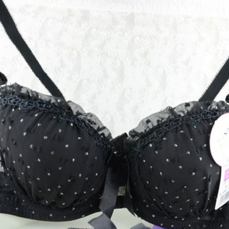 

Spree-Women Bra Satin Bowknot Lace Polka Dot Underwire Bras