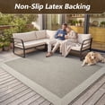 thumbnail image 6 of SIXHOME Outdoor Rugs 5'x7' Patio Rug Geometric Bordered Indoor Outdoor Rugs Polypropylene Washable Non Shedding, Easy Clean, Waterproof, Durable Outdoor Carpet for Porch Balcony Deck Neutral Gray, 6 of 8