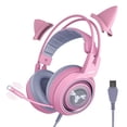 thumbnail image 1 of Auriculares gamer SOMIC G951 rosa USB con orejas de gato y sonido envolvente 7.1, 1 of 8