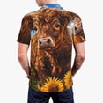 thumbnail image 6 of Salouo Cloud Sky Sunflower Cow for Men's Short Sleeve Polo Shirts,Polo Shirts for Men Performance Short Sleeve Golf Shirt Athletic Casual Collared T-Shirt-Large, 6 of 8