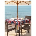 thumbnail image 3 of Outdoor Tablecloths with Umbrella Hole & Zipper, Independence Day 54x54 Inch Square Tablecloths, Gnomes American Flag Red Blue Flowers Waterproof Table Cloth, Patio/Pool/Picnic Table Covers, 3 of 8