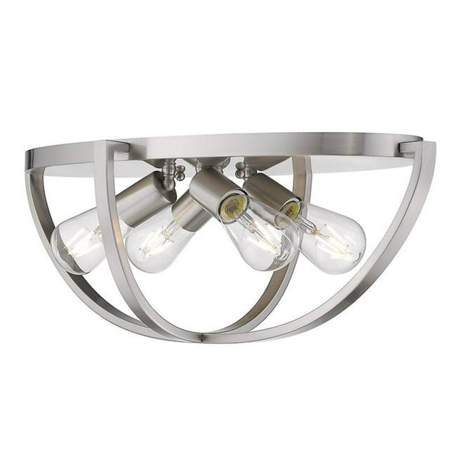 Golden Lighting 3167-FM24 PW Colson 24 in. Flush Mount Ceiling Light, Pewter