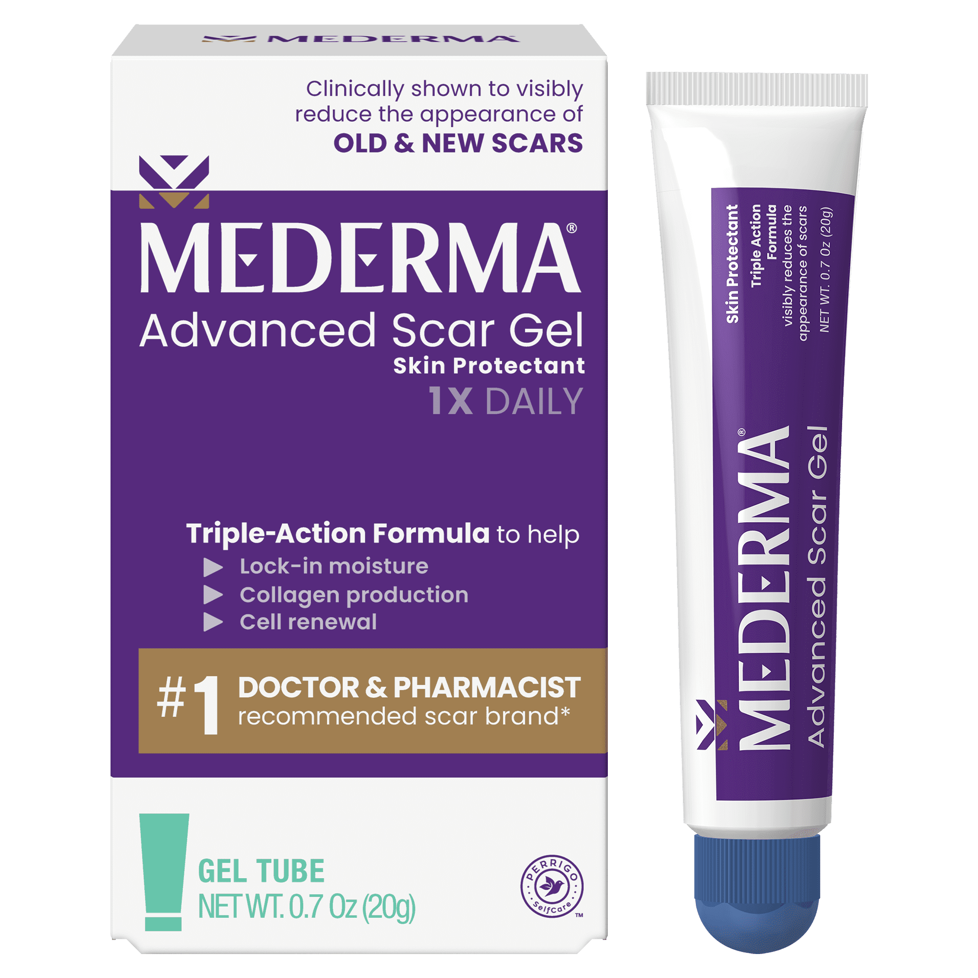 (4 pack) Mederma Advanced Scar Gel Scar Treatment, 0.7 oz