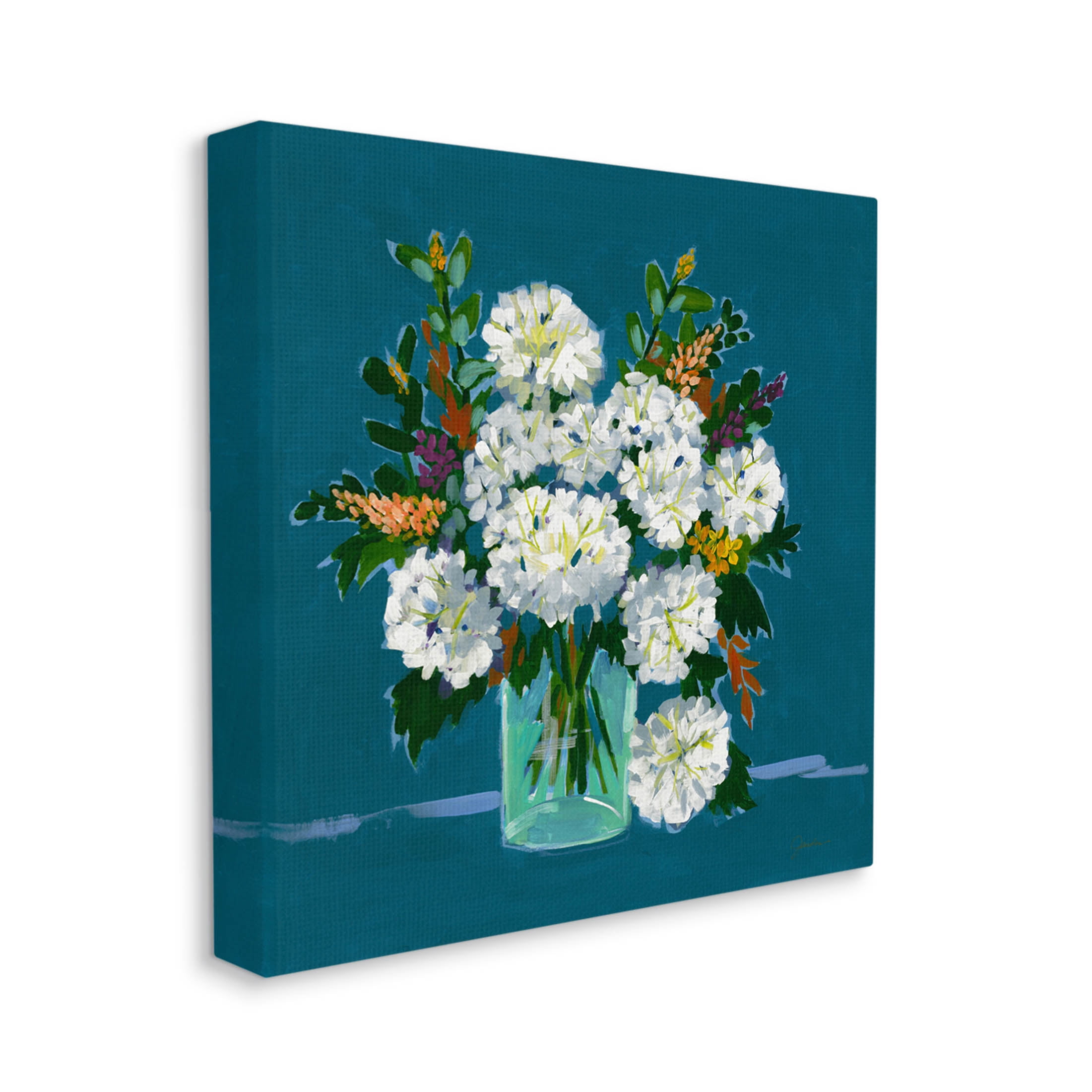 Stupell Industries White Hydrangea Modern Bouquet Painting Gallery Wrapped Canvas Print Wall Art, Design by Liz Jardine