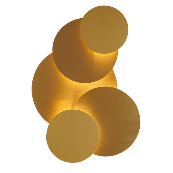 Bethel Brass Led Wall Sconce With Round Stacked Plates