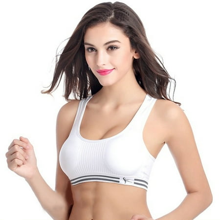 

Aayomet Sports Bras for Women Workout Padded Seamless Sport Stretch Women Tops Vest Yoga Bra Fitness Tank White L