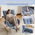 thumbnail image 6 of Hforesty Nursery Rocking Chair Chenille Upholstered Glider Rocker,with Airbag & Footrest for Living Room, Blue, 6 of 7