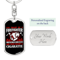 thumbnail image 2 of Firefighter CigArettes Stainless Steel or 18k Gold Premium Swivel Dog Tag Keychain, 2 of 10
