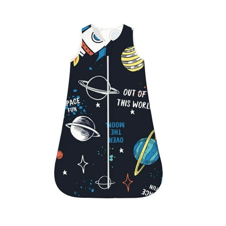 

Fotbe Space Pattern Sleep Sack - Baby Wearable Blanket with Zipper Extra Soft Cotton Sleeveless Sleeping Bag for Infants-Large