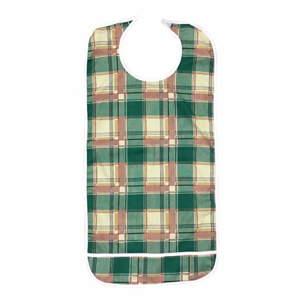Adult Vinyl Adult Bibs with Crumb Catcher Premium Bib (Green and