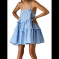 thumbnail image 3 of Vestido de Verano para Mujer, Minivestido Corto Holgado Sin Mangas con Tirantes Finos Ajustables Azul M, 3 of 9