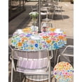 thumbnail image 5 of Boanket Outdoor Tablecloth with Umbrella Hole for Patio/Picnic/Party/Camping, Spring Floral Waterproof Table Cloth Round Cover Washable, Pastoral Colorful Botanical Summer (Dia 54"), 5 of 7