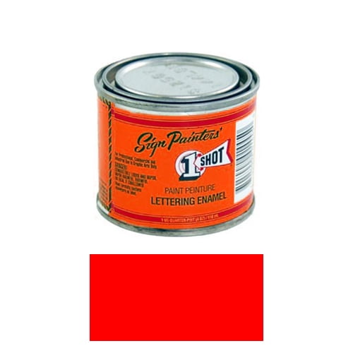 1/4 Pint 1 Shot FLOURESCENT RED Paint Lettering Enamel Pinstriping