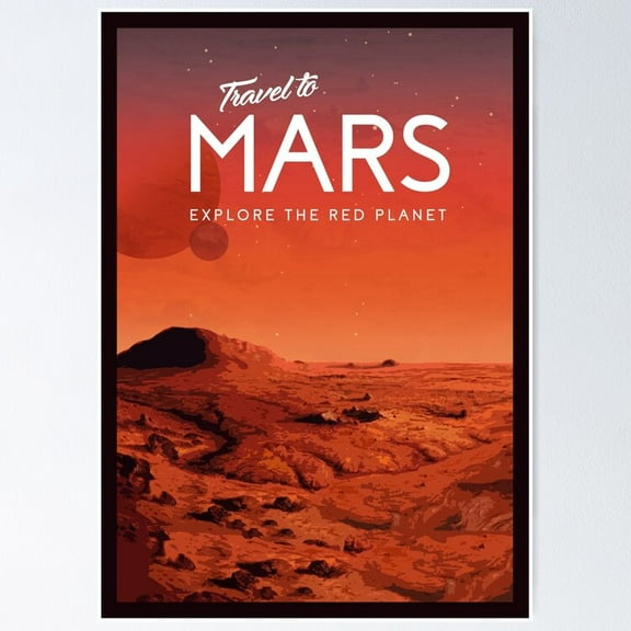 Poster Explore Mars - No Framed, Vintage Wall Art, Trendy Retro Print, Positive Quote Poster, Room Decor, Wall Art, 24x36