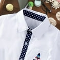 thumbnail image 3 of DxhmoneyHX Children Short Sleeve Shirts Button Down Kids Stripe Lapel Tops with Pocket Fashion Tees 3-14Years, 3 of 6