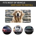 thumbnail image 4 of License Plate 6 x 12 Inch Car Front License Plate Golden Retriever License Plate Cover Aluminum Vanity Tag for Car Decoration Plates Tag with 4 Holes, 4 of 8