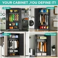 thumbnail image 6 of SISESOL Metal Wardrobe Cabinet with Hanging Rod,Black Armoire Wardrobe Closet,Metal Clothing Storage Cabinet with Adjustable Shelves and Doors,72" Cloth Storage Cabinets for Home,Living/Laundry Room, 6 of 7
