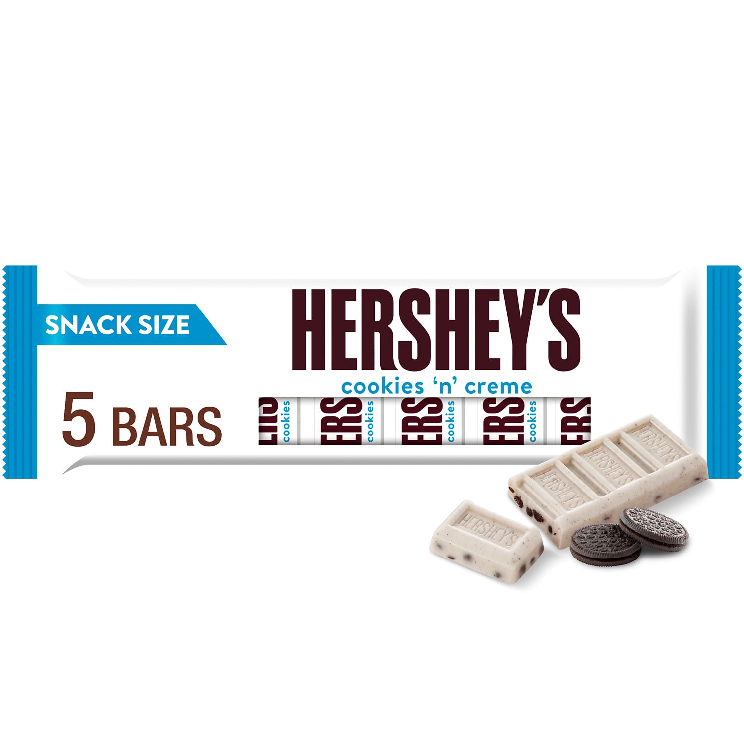 Hershey's Cookies 'n' Creme Snack Size Candy, Bars 0.45 oz, 5
