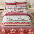 thumbnail image 6 of Jessy Home Christmas Quilt Set Queen/Full Size Rustic Holiday Bedding Set Snowflake Moose Tree Cabin Lodge Quilt Lightweight Soft Microfiber Xmas Bedspread Coverlet Christmas Gift with 2 Pillowcases, 6 of 10