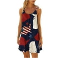 thumbnail image 2 of up to 60% off Gifts Usmixi Womens Dresses for Independence Day 4th of July Patriotic Casual Loose Swing Strap Tank Mini Dresses Sleeveless Crewneck USA Flag Print Short 2023 Summer Dress Dark Blue m, 2 of 5