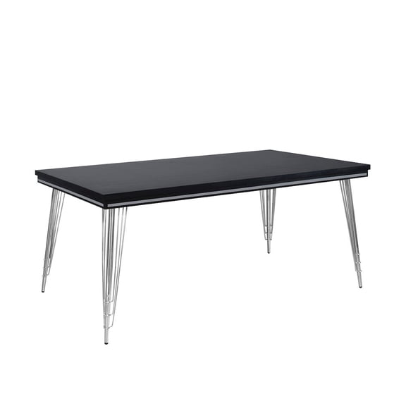 New Classic Furniture Ava Wood Rectangular Dining Table in Black