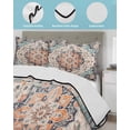thumbnail image 4 of Orange Blue Twin Size Down Alternative Comforter,Lightweight Comforter Quilt Bedding Set with Pillow Shams Boho Geometric Middle Century Abstract Western Bed Comforter Duvet Insert 68"x86", 4 of 7