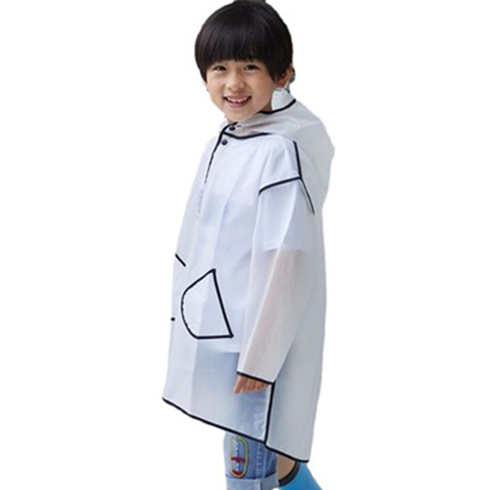 Kids Rain Coat, Colored Rain Poncho Wrinkle Free Hooded Rainwear for Boys Girls Age 6-12 - image 2 of 9