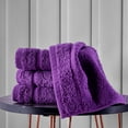 thumbnail image 3 of Luxury Cotton Washcloths 13x13 Inch - Large Hotel Spa Bathroom Face Towel | 12 Pack | Purple, 3 of 7
