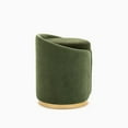 thumbnail image 5 of DRKAT Swivel Vanity Stool with Gold Base Comfy Vanity Chair Modern Round Stool for Makeup Vanity Ottoman Foot Rest for Bedroom livingroom (Green), 5 of 8