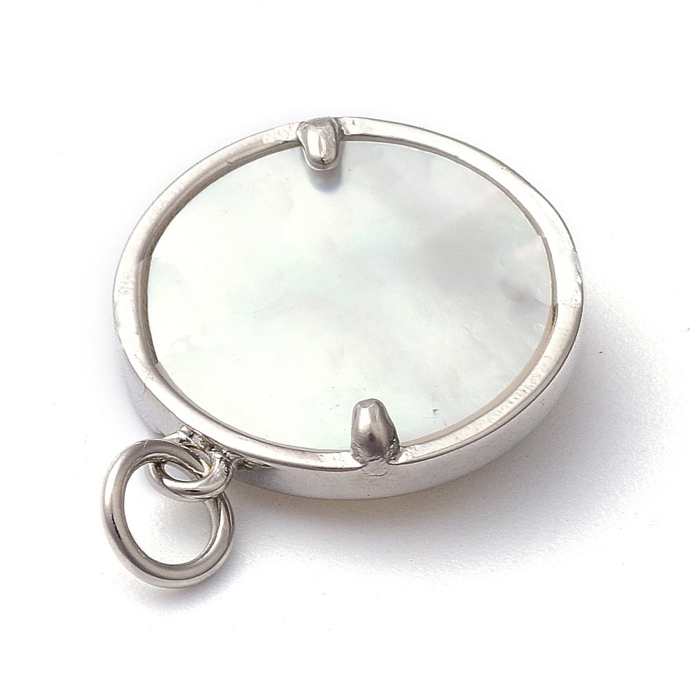 10pcs Rack Plating Brass Micro Pave Cubic Zirconia Pendants Flat Round with Moon Sun Platinum Plated 17.5x16x3.5mm Jump Ring 5x1mm 3mm Inner Diameter