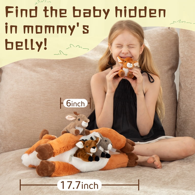 MaoGoLan 5-Piece Deer Plush Set with Mommy and Baby Fawns photo 3