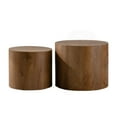thumbnail image 2 of Tcbosik Nesting Coffee Table Set of 2, Modern Round Cocktail Table, Accent Table for Small Space, Side Table for Living Room, Bedroom, Brown, 2 of 9
