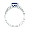 thumbnail image 2 of Rosec Jewels Asscher Cut Lab Grown Blue Sapphire Solitaire Ring, Celtic Knot Ring - 8 mm, 925 Sterling Silver, US 4.00, 2 of 9