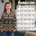 thumbnail image 7 of Uorisanigo Girls' 1/4 Zipper Sweatshirts Oversized Sweatshirts Casual Brown Southwest Aztec Long Sleeve Workout Shirts Drop Shoulder Jackets Hoodies Fall Clothes Size 7-8, 7 of 7