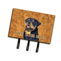 Carolines Treasures SS4880TH68 Rottweiler Wipe your Paws Leash or Key Holder Triple Hook multicolor