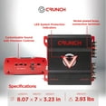 thumbnail image 4 of Crunch 2125W 2 Channel Subwoofer Car Audio Amplifier with Adjustable Crossovers, Bass Knob, 4 of 7