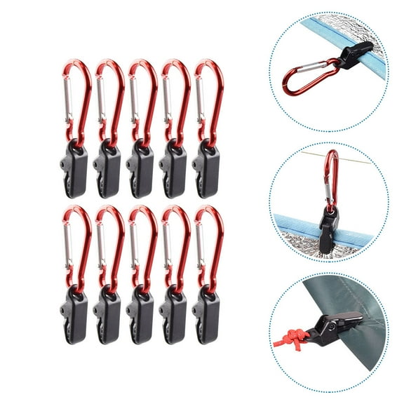 PAMINGONO 10Pcs Camping Awning Clamp Set Plastic Tent Clips with Toothed Mouth Design for Secure Outdoor Use
