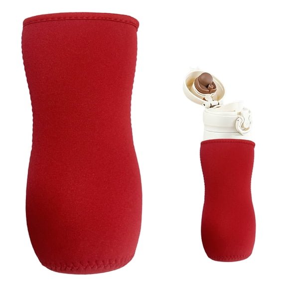 Insulated Thermal Water Bottle Cover Sleeve For 22oz Sports Bottles Anti Slip Anti Fall Design Soft Material (Red, 23*3*18cm)