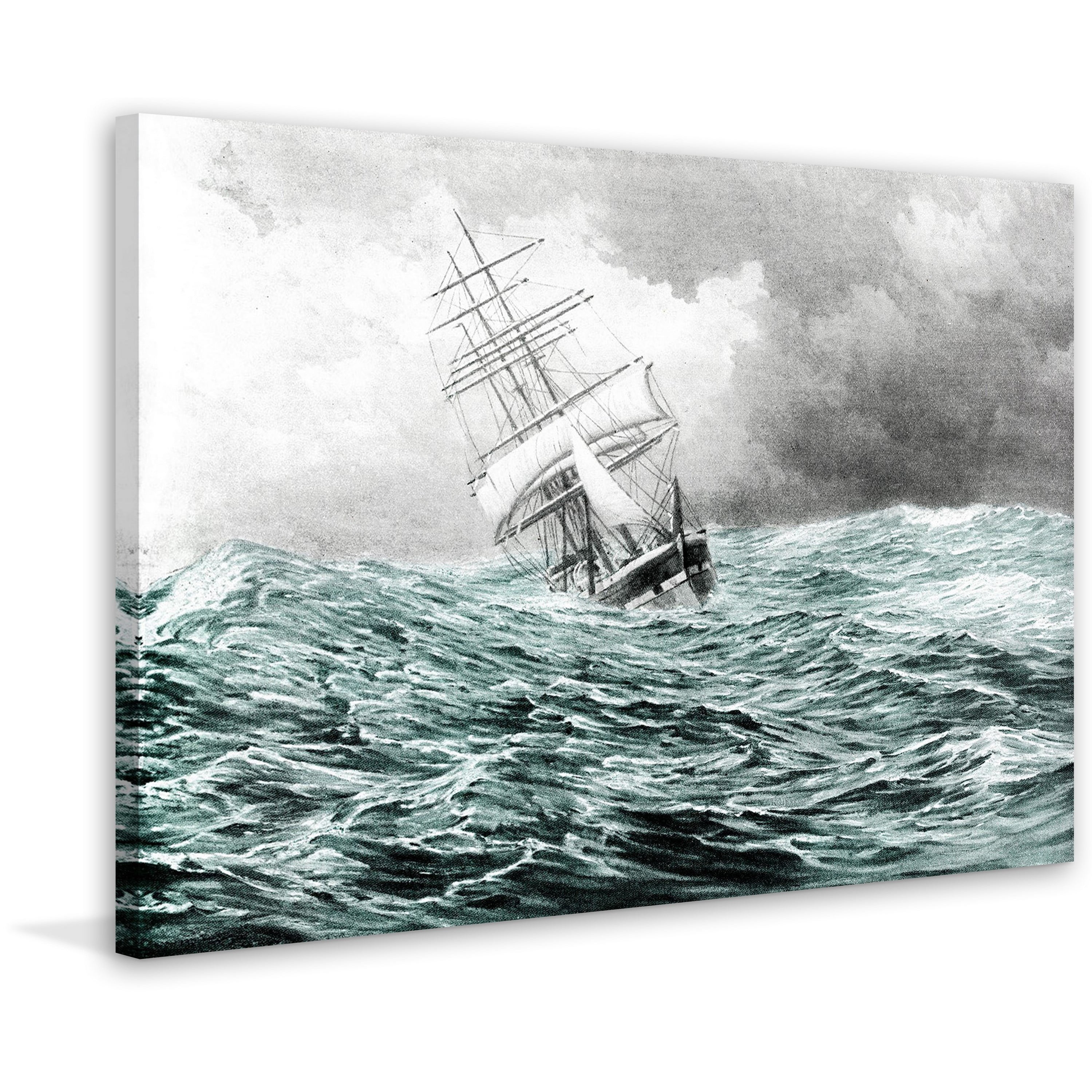 Marmont Hill - "Rough Waters" Painting Print on Wrapped Canvas