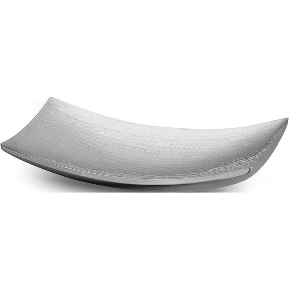 Fashion Stainless Steel Hammered Curved Serving Tray (15 X 8.5) Made In India gm1876