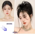 thumbnail image 2 of Extensions de Chignon Cheveux Désordonnés Lisses Élastiques Pince à Griffes Postiche G4O0, 2 of 8