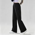 thumbnail image 5 of BCSIOAOI Girls Pants,Wide Leg Elastic Waist Flare Leg Pants with Pockets Black 7-8 Years, 5 of 6