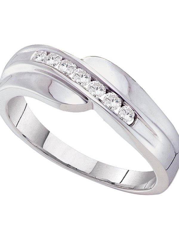 10k White Gold 4mm Wedding Band Ring Fine Jewelry Ideal Gifts For Women