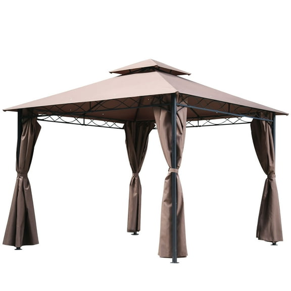 FDW 10’ x 13’ Double Vented Canopy Gazebo, Large Space with Sidewalls and UV Protection