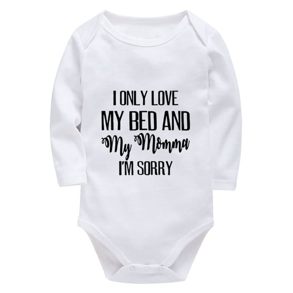 I Only Love My Bed And My Mommy Going Home Outfit Long Sleeve Baby Girl Summer Romper White 3months Baby Boy Clothes