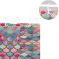 thumbnail image 5 of Coolnut Mermaid Scales Bath Shower Curtain Liners 72x72in Polyester Waterproof Bath Curtains with Hooks, 5 of 6
