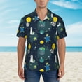 thumbnail image 4 of Goofa Space and Animals Hawaiian Shirt for Men, Unisex Summer Beach Casual Short Sleeve Button Down Shirts,Aloha Tropical Floral print shirt-3X-Large, 4 of 9
