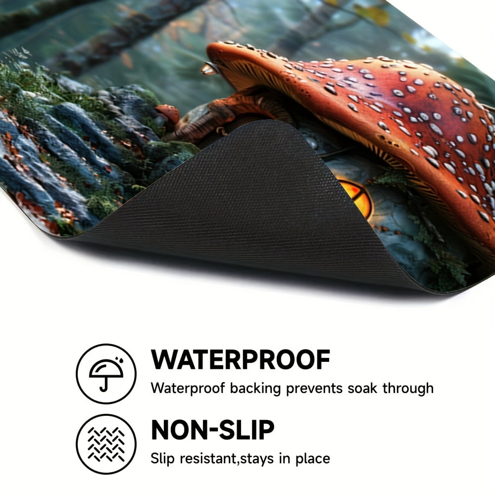 Mushroom Room Pattern, Washer And Dryer Top Protection Mat, Washing Machine Dust Cover Mat, Kitchen Accessories, Non-Slip, For Laundry Bathroom Home Decor, Room Decor