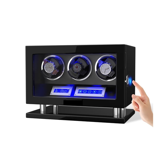 Finrprint Unlock Automatic Watch Winder With 3/4/6/8/12 Slot Touchscreen Remote Control Motor Watch Safe Box ,Strong Secure